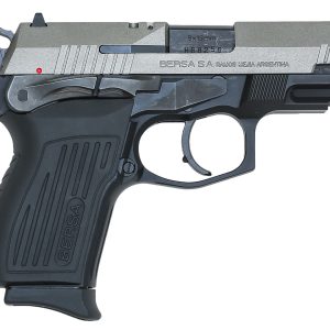 Bersa TPR9CDT TPRC  Compact Frame 9mm Luger 13+1, 3.50" Black Steel Barrel, Nickel Cerakote Serrated Steel Slide, Matte Black Aluminum Frame w/Beavertail, Ambidextrous