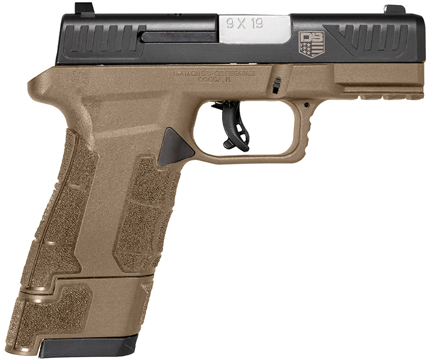 DIAMONDBACK Db0300p061 Dbam29 Sub-compact 9mm Luger 3.50" 12+1,17+1 Flat Dark Earth Finish Frame With Serrated Black Nitride Stainless Steel Slide, Polymer Grip & Picatinny Rail