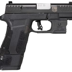 Diamondback DB0301P001 DBAM29 Sub-Compact 9mm Luger 3.50" 12+1,17+1 Overall Black Finish with Serrated Nitride Stainless Steel Slide, Polymer Grip & Picatinny Rail Includes Viridian Laser & Holster