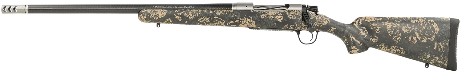 CHRISTENSEN Arms 8010617900 Ridgeline Fft 28 Nosler 3+1 22" Carbon Fiber Threaded Barrel, Stainless Steel, Green With Black/tan Accents, Stock, Left Hand
