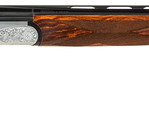 Fausti Usa, Inc 15803 Caledon  28 Gauge 2.75" 2rd 26" Blued Barrel, Engraved Stainless Rec, Wood Laser Grain Stock, Metallic Bead Sight