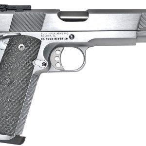Rock River Arms PS2400 PS2400 Limited Match 45 ACP 7+1, 5" Stainless National Match Barrel, Brushed Chrome Serrated Steel Slide & Frame w/Beavertail, Black G10 Grip, Ambidextrous