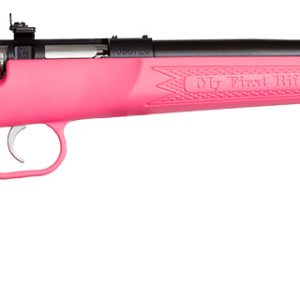 Crickett KSA2220 Youth  22 LR 1rd 16.12" Blued Barrel & Receiver, Fixed Front/Adjustable Rear Peep Sights, Pink Synthetic Stock w/11.5" LOP, Rebounding Firing Pin Safety