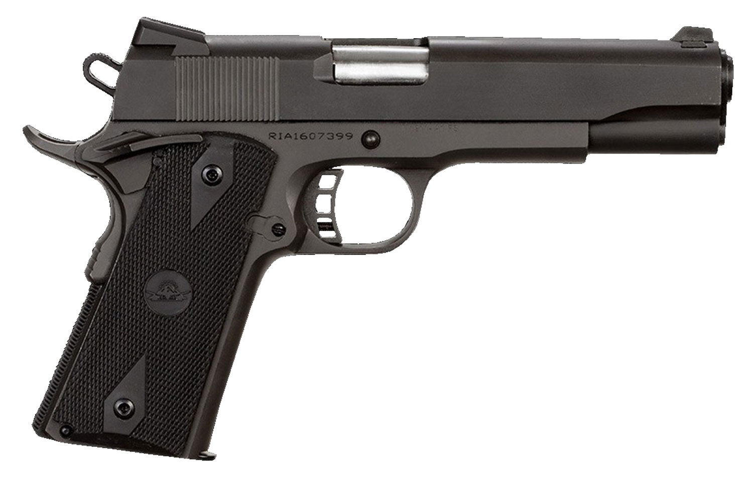 ROCK Island 51632 ROCK Standard Fs 9mm Luger 10+1 5" Barrel, Overall Black Parkerized Finish Steel, Beavertail Frame, Serrated Slide & Black Rubber Grip