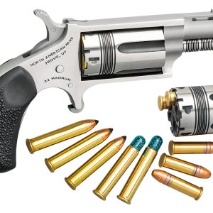 North American Arms 22MSCTW Wasp  22 LR or 22 WMR 5 rd 1.13" Vent Rib Barrel, Overall Stainless Steel Finish, Black Pebbled Texture Rubber Grip Includes Cylinder