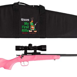Crickett KSA2220BSC Youth Package 22 LR 1rd 16.12" Blued Barrel & Receiver, Pink Synthetic Stock w/11.5" LOP, Rebounding Firing Pin Safety Includes 4x32 Scope, KSA301 Scope Mount Kit & Soft Rifle Case