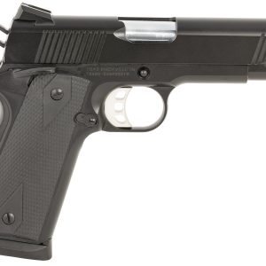 Tisas 10100119 1911 Carry B45 Compact Frame 45 ACP 8+1, 4.25" Hard Chromium Coated Steel Barrel, Black Cerakote Serrated Steel Slide, Dark Gray Cerakote Aluminum Frame w/Beavertail,  Ambidextrous