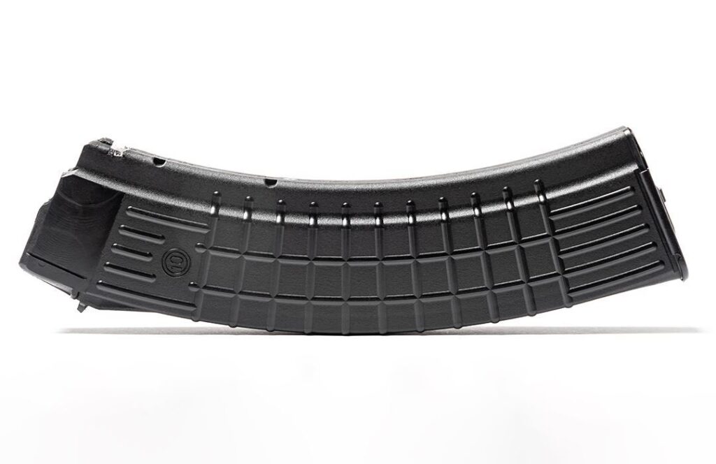 A picture of 0006068 arsenal circle 10 waffle pattern 545x39mm black polymer mil spec 45 round ribbed magazine with USA Gun Store