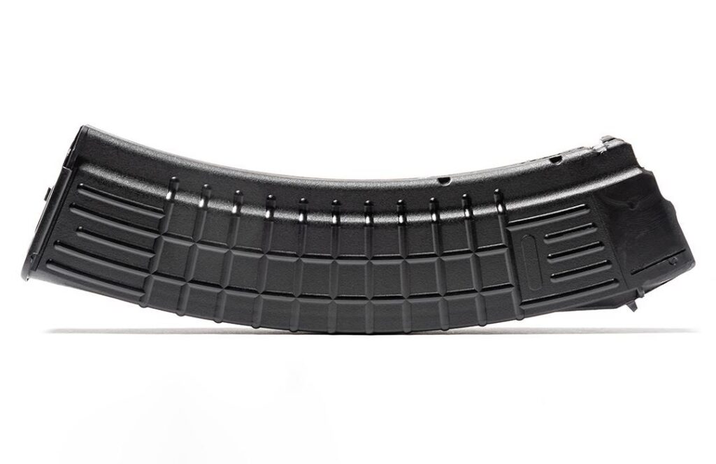 A picture of 0006069 arsenal circle 10 waffle pattern 545x39mm black polymer mil spec 45 round ribbed magazine with USA Gun Store