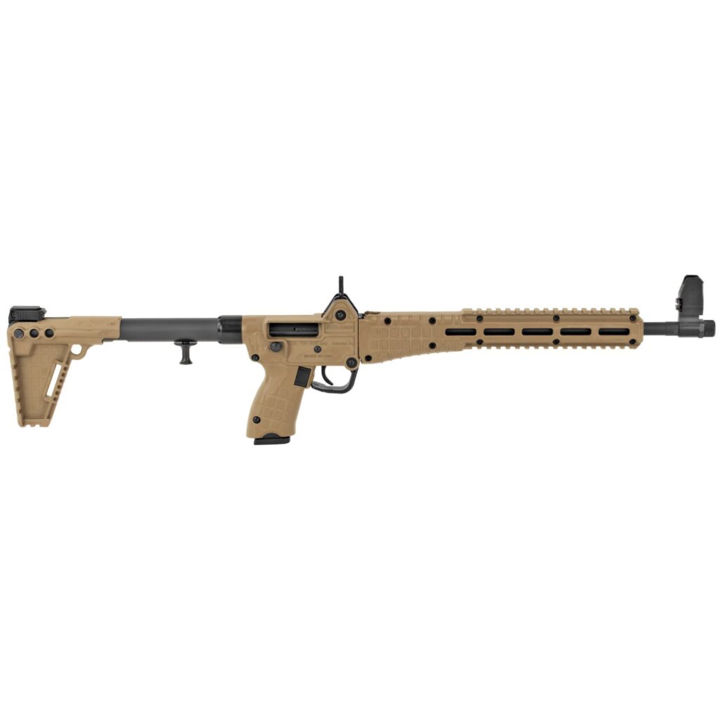 A picture of 0009691 kel tec sub2000 tan for glock 22 40cal 16 barrel 15 round semi automatic rifle with USA Gun Store