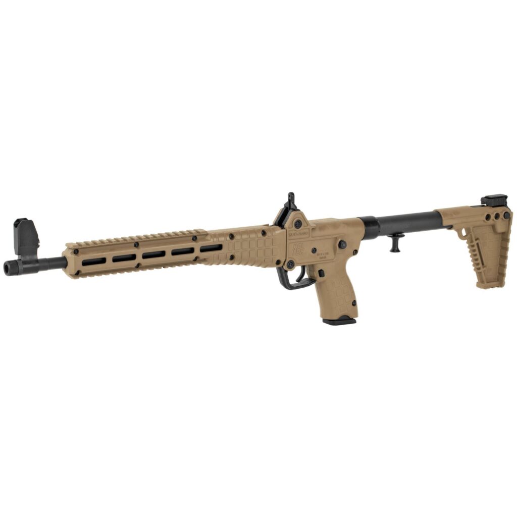 A picture of 0009692 kel tec sub2000 tan for glock 22 40cal 16 barrel 15 round semi automatic rifle with USA Gun Store