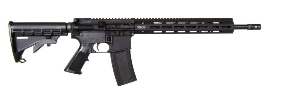 A picture of 0009997 troy spc m4a3 semi auto rifle 556 optic ready black finish with USA Gun Store