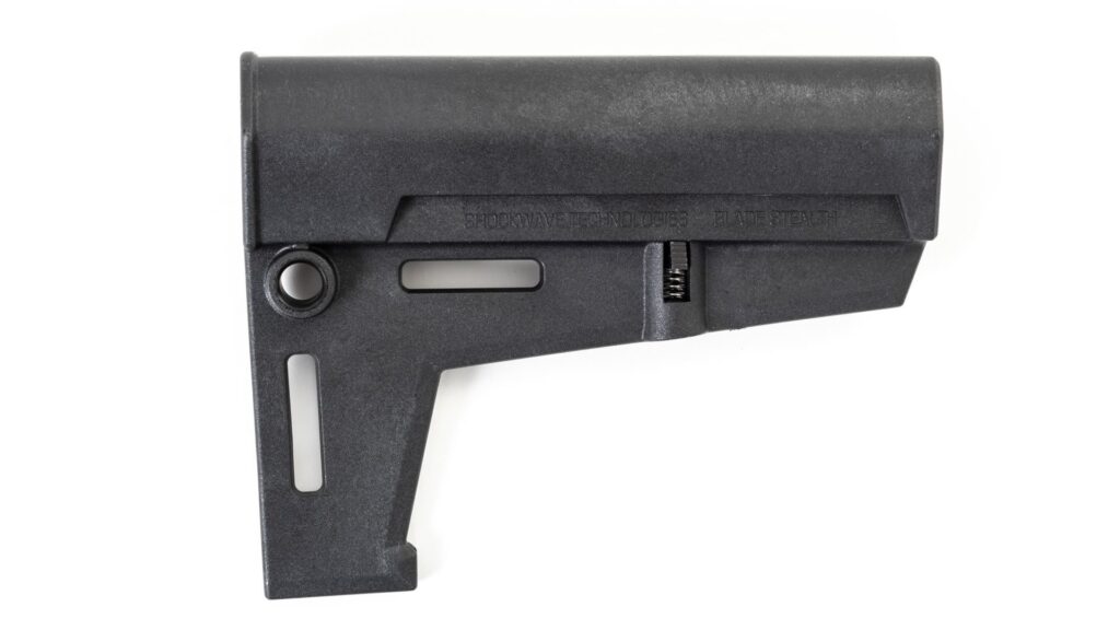 A picture of 0010232 shockwave blade stealth pistol stabilizer black with USA Gun Store