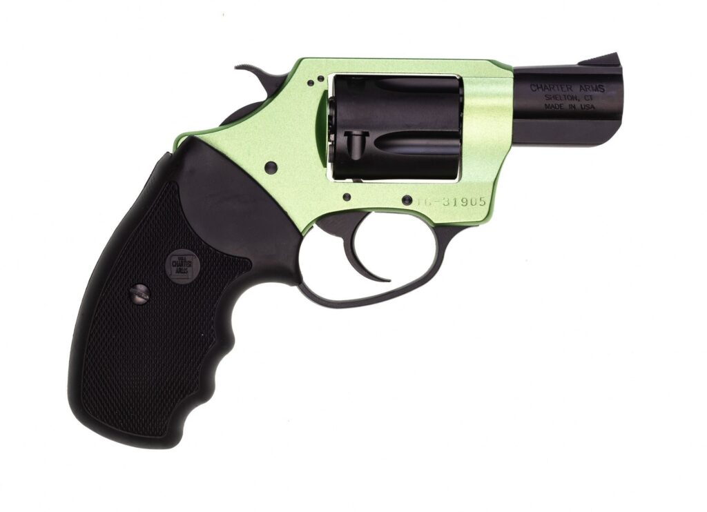 A picture of 0010720 charter arms shamrock 38 special 2 5rd full grip standard hammer greenblack passivate with USA Gun Store