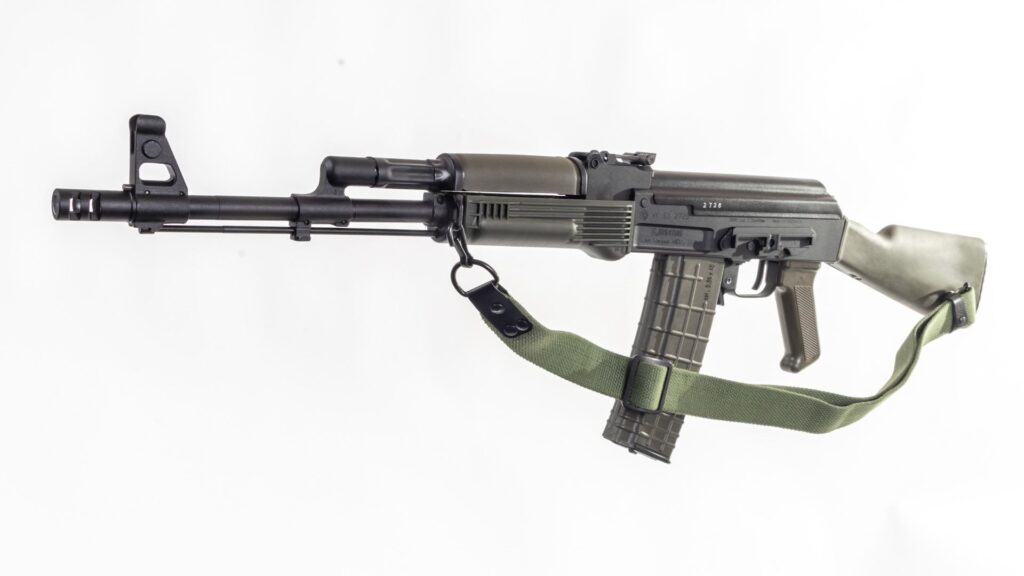 A picture of 0011909 arsenal sam5 556x45mm semi auto milled receiver ak47 rifle od green 30rd with USA Gun Store