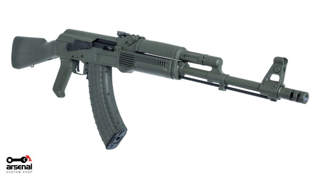 A picture of 0012912 arsenal custom shop od green cerakote sam7r 762x39mm semi auto rifle with USA Gun Store