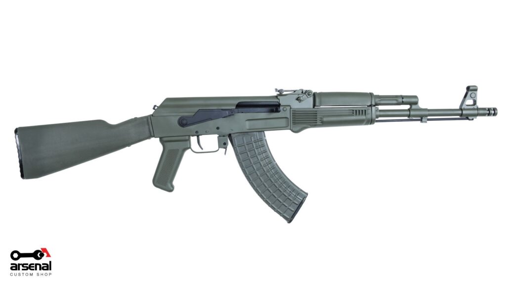 A picture of 0012914 arsenal custom shop od green cerakote sam7r 762x39mm semi auto rifle with USA Gun Store