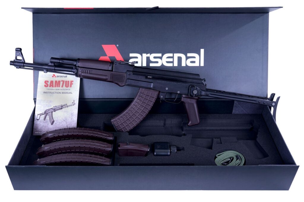 A picture of 0013056 arsenal sam7uf 85pm 762x39mm semi auto plum under folder rifle plum 10rd mag with USA Gun Store