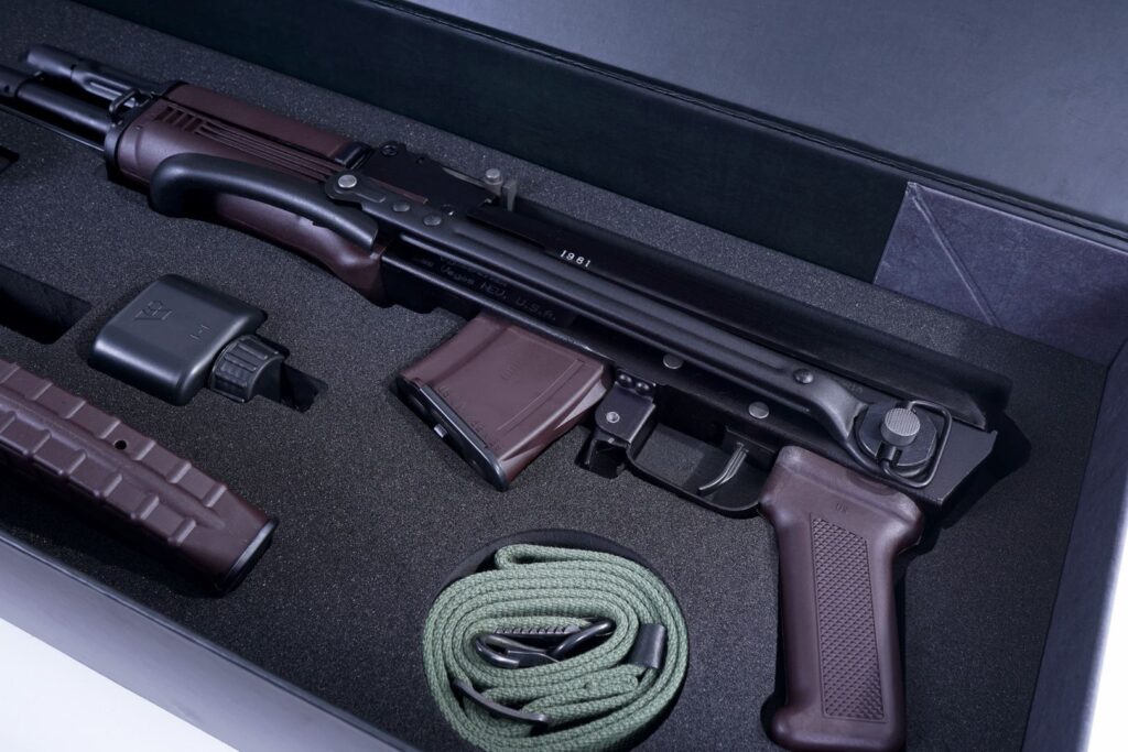 A picture of 0013057 arsenal sam7uf 85pm 762x39mm semi auto plum under folder rifle plum 10rd mag with USA Gun Store