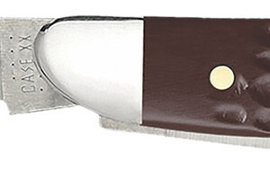 Case 00046 Peanut  2.10"/1.53" Folding Clip/Pen Plain As-Ground Tru-Sharp SS Blade/Brown Jigged Synthetic Handle