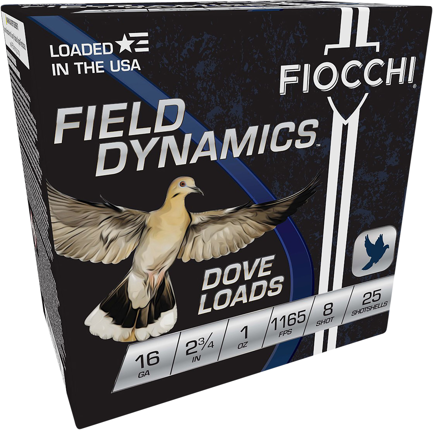 FIOCCHI 16gt8 Field Dynamics Dove & Quail 16gauge 2.75" 1oz 8shot 25 Per Box/10 Case