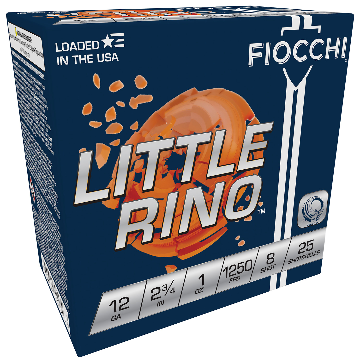 FIOCCHI 12tx8 Exacta Target Little Rino 12gauge 2.75" 1oz 8shot 25 Per Box/10 Case