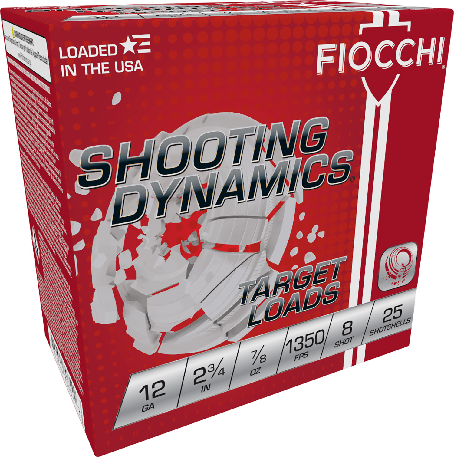 FIOCCHI 12sd78h8 Shooting Dynamics Target 12gauge 2.75" 7/8oz 8shot 25 Per Box/10 Case