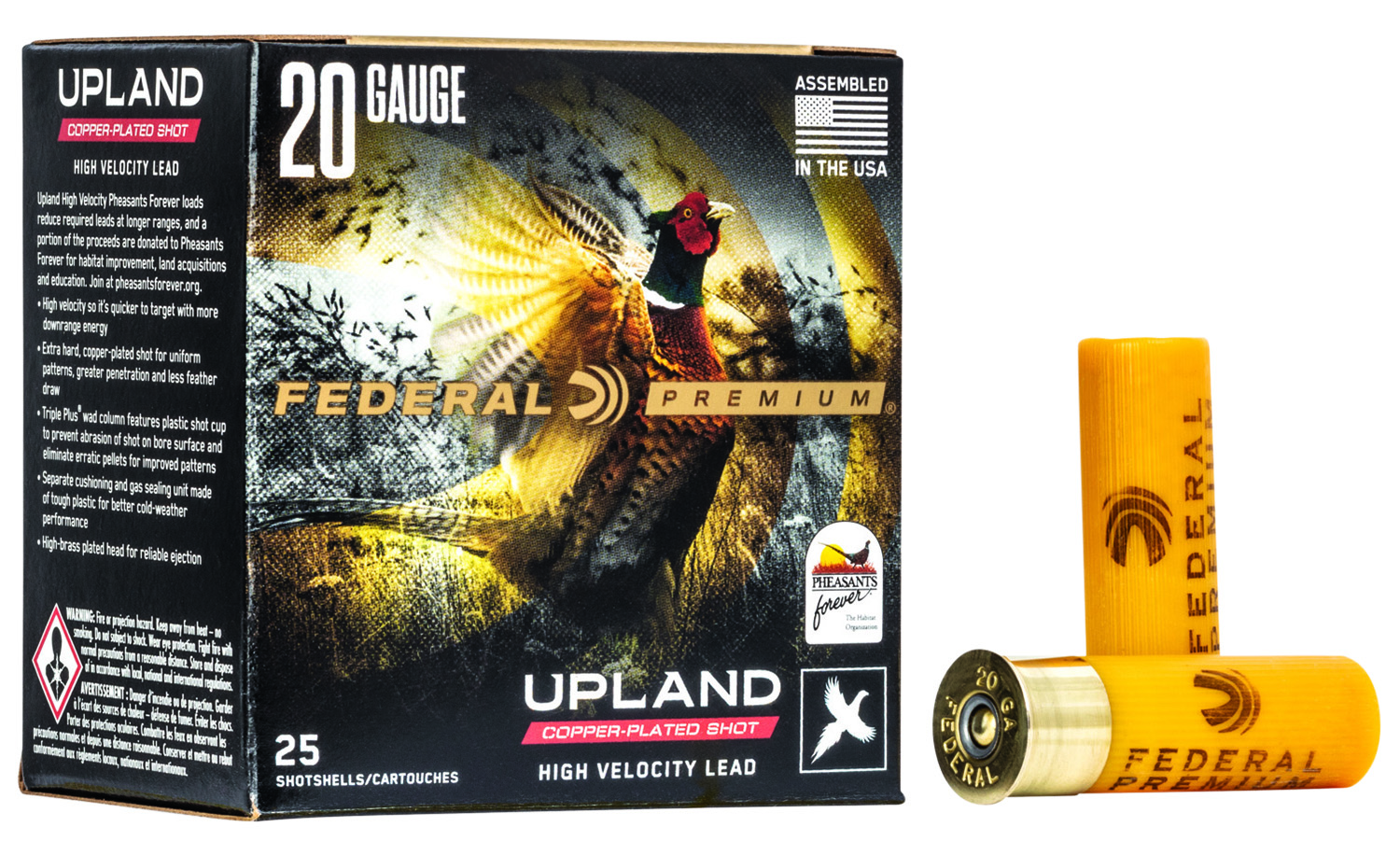 FEDERAL Pf2046 Premium Wing-shok Pheasant Forever High Velocity 20gauge 2.75" 1oz 6shot 25 Per Box/10 Case