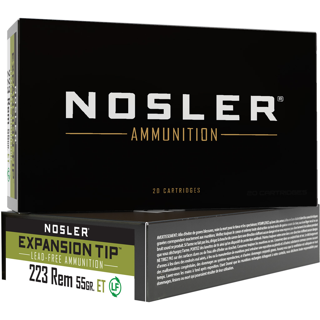 NOSLER Expansion Tip Rifle Ammunition 223 Rem. 55 Gr. Et Sp 20 Rd.