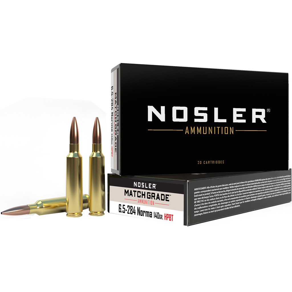 NOSLER Match Grade Rifle Ammunition 6.5mmx284 Norma 140 Gr. Cc Hpbt 20 Rd.