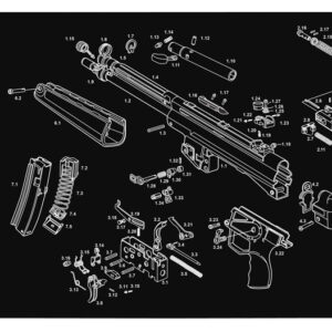 TekMat TEKR36HKMP5 MP5 Cleaning Mat HK MP5 Parts Diagram 12" x 36"