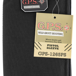 GPS Bags 1265PS Pistol Sleeve  Large Black Nylon with Locking Zippers & Thin Design Holds 1 Handgun