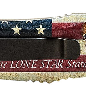 Templar Knife LTX631 Texan Gen II Large 3.50" OTF Drop Point Part Serrated Black Oxide Stonewashed 440C SS Blade/5.25" Texas Flag Aluminum Handle Features Glass Breaker Includes Pocket Clip/Sheath