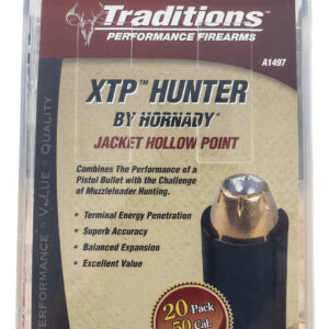 Traditions A1497 XTP Hunter Muzzleloader Bullets 50Cal Jacketed Hollow Point 240gr 20/Box