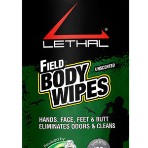 Lethal 9423W6725W Field Body Wipes  Odor Eliminator Bamboo Fiber Wipes 25 Per Pkg