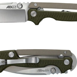 Cold Steel CS58SQ AD-15  3.50" Folding Plain Spear Point S35VN SS Blade/Black Scales Aluminum/G10 Handle