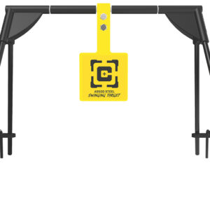 Caldwell 1187590  Swinging Rifle Black/Yellow AR500 Steel Hanging Standing Includes Ground Stakes