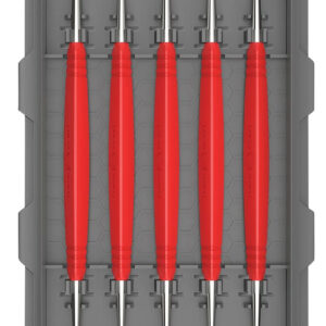 Real Avid AVAGSPS Accu-Grip Steel Picks  Red Rubber Overmold Handle 5 Pieces