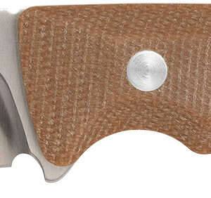 Browning 3220498B Guide Series  Small 3" Fixed Drop Point Plain Brown Satin Sandvik 14C28N SS Blade, Brown Micarta Handle