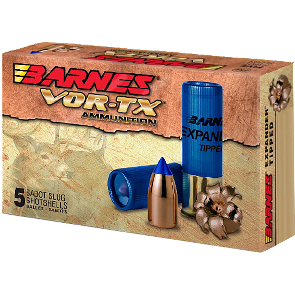 BARNES Vor-tx Shotgun Ammo 12 Ga. 3 In. 438 Gr. Expander Tipped Slug 5 Rd.