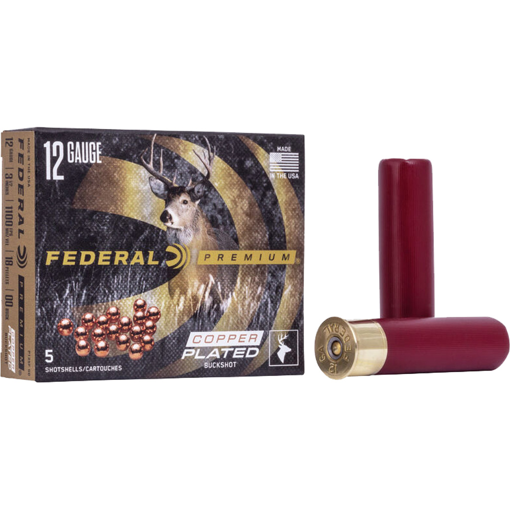 FEDERAL Premium Vital Shok Shotgun Ammo 12 Ga. 3.5 In. 18 Pellets 00 Buck 5 Rd.