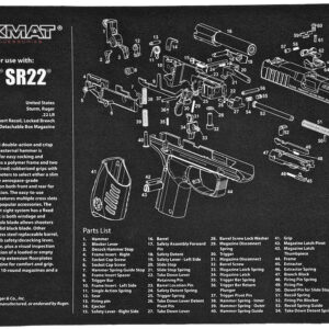 TekMat TEKR17RUGERSR22 Ruger SR22 Cleaning Mat Black/White Rubber 11" x 17"