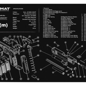 TekMat TEKR17XDM Springfield Armory XDm Cleaning Mat Black/White Rubber 11" x 17"