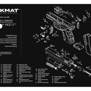 TekMat TEKR17XDMOD2 Springfield Armory XD MOD 2 Cleaning Mat Black/White Rubber 11" x 17"