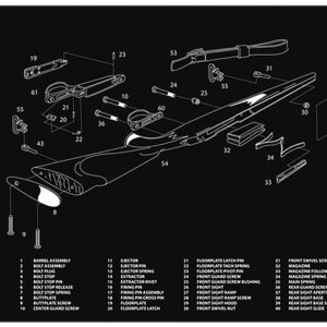 TekMat TEKR36REM700 Remington 700 Cleaning Mat Black/White Rubber 12" x 36"