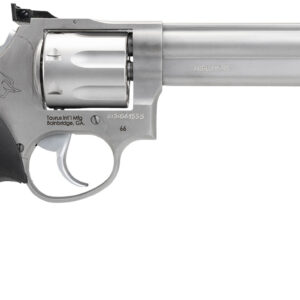 Taurus 2660069 66  38 Special +P or 357 Mag 7 Shot 6" Barrel, Overall Matte Finish Stainless Steel, Finger Grooved Black Rubber Grip, Adjustable Rear Sight