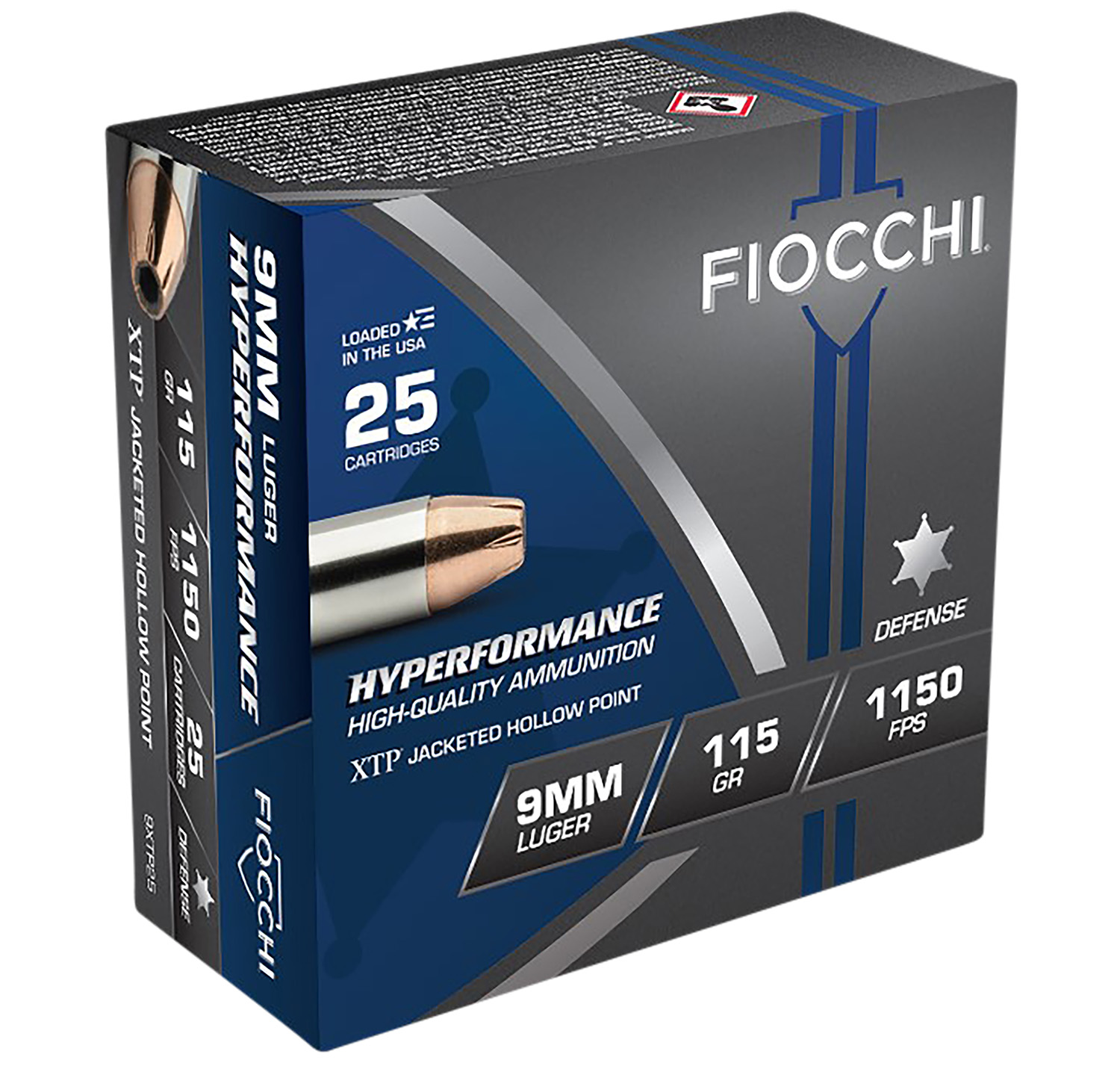 FIOCCHI 9xtp25 Hyperformance 9mmluger 115gr Hornady Xtp Hollow Point 25 Per Box/20 Case
