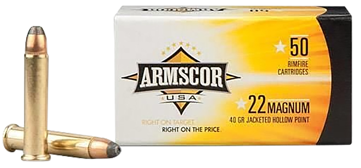 ARMSCOR Fac22m1n Usa 22wmr 40gr Jacketed Hollow Point 50 Per Box/40 Case