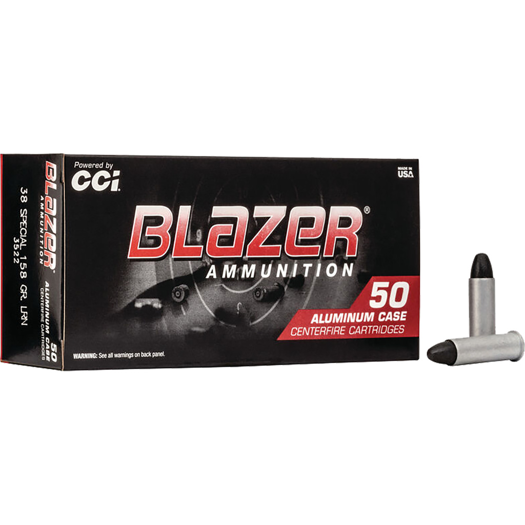 CCI Blazer Pistol Ammo 38 Spl 158 Gr. Lead Round Nose 50 Rd.