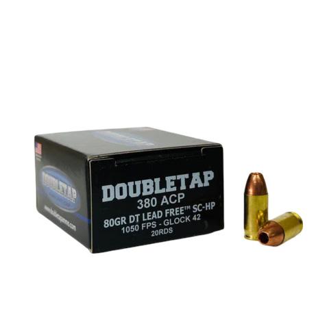DOUBLE Tap Dt Lead Free Handgun Ammunition .380 Auto 80gr Sc-hp 1145 Fps 20/ct